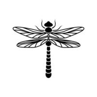 dragonfly silhouette. beautiful insect sign and symbol. vector