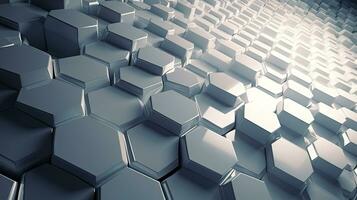 Abstract background with hexagonal tiles. Tech styled hex pattern. Generated AI. photo