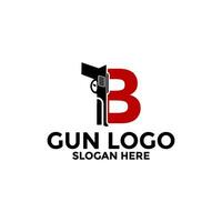 Letter B and Gun logo icon design, Gun Logo vector template