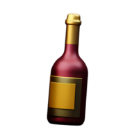 wine 3d rendering icon illustration png