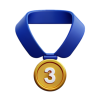 médaille 3d le rendu icône illustration png