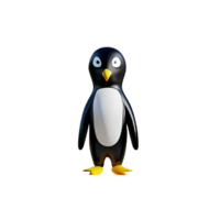 penguin 3d rendering icon illustration png