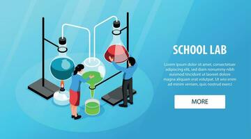 School Science Lab Horizontal Banner vector