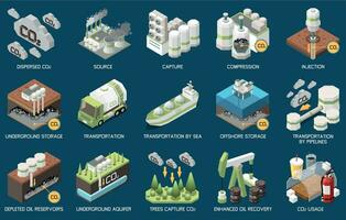 Isometric Carbon Capture Compositions vector