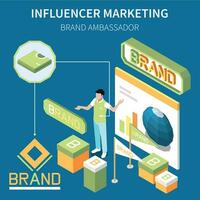 Influencer Brand Marketing Composition vector