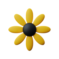 daisy flower 3d rendering icon illustration png