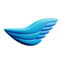 wings 3d rendering icon illustration png