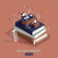 Notary Services Isometric Concept vector