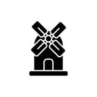 windmill icon. solid icon vector