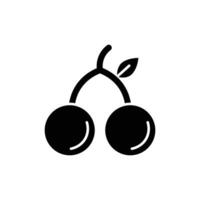 cherry icon. solid icon vector