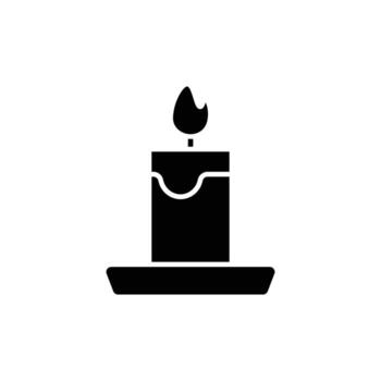 candle icon. solid icon vector