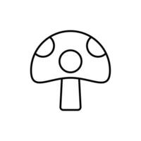 mushroom icon. outline icon vector