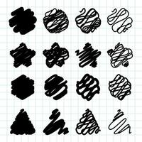 Scribble style set of shapes vector