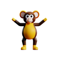 monkey 3d rendering icon illustration png