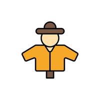 scarecrow icon. filled outline icon vector