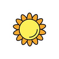 sunflower icon. filled outline icon vector