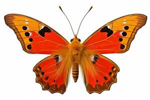 Butterfly with colorful wings isolated on white. Generative AI. photo