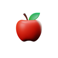 appel 3d renderen icoon illustratie png