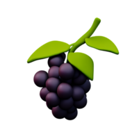 grain de raisin 3d le rendu icône illustration png