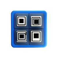 qr codice 3d interpretazione icona illustrazione png