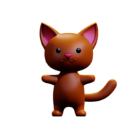 gato 3d ilustração ícone png