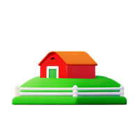 farm 3d rendering icon illustration png