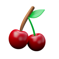 cherry 3d rendering icon illustration png