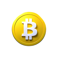 bitcoin 3d tolkning ikon illustration png