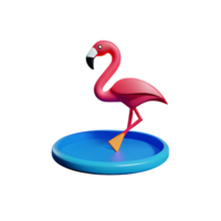 flamingo 3d rendering icon illustration png