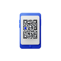 qr código 3d representación icono ilustración png