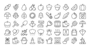 collection of autumn icons. outline icon vector