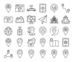 collection of icons about maps and navigation. outline icon vector
