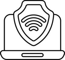 web seguridad línea icono diseño estilo vector