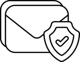 mail security line icon design style vector