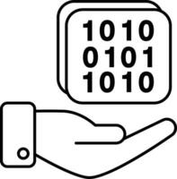 binary line icon design style vector