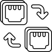 ethernet port exchange line icon design style vector