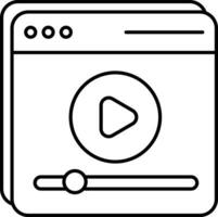 web video line icon design style vector