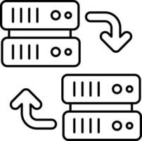 servidor transferir línea icono diseño estilo vector