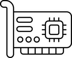 network interfacse card line icon design style vector