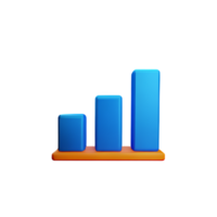 chart 3d rendering icon illustration png