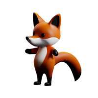 fox 3d rendering icon illustration png
