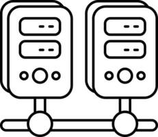 server hosting line icon design style vector