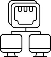 system installed line icon design style vector