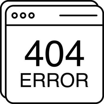 404 error línea icono diseño estilo vector