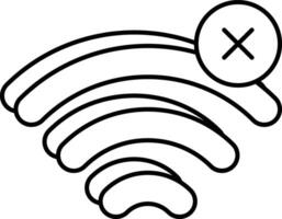 no wifi line icon design style vector