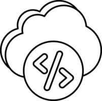 cloud coding line icon design style vector