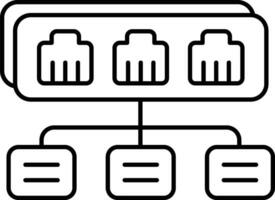 ethernet port line icon design style vector