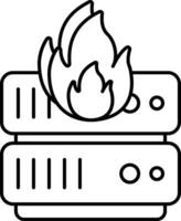 server burn line icon design style vector