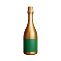 Champagne 3d interpretazione icona illustrazione png