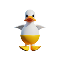 duck 3d rendering icon illustration png